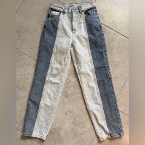 PacSun High Rise Mixed Two Tone Straight Leg Jeans Size 24